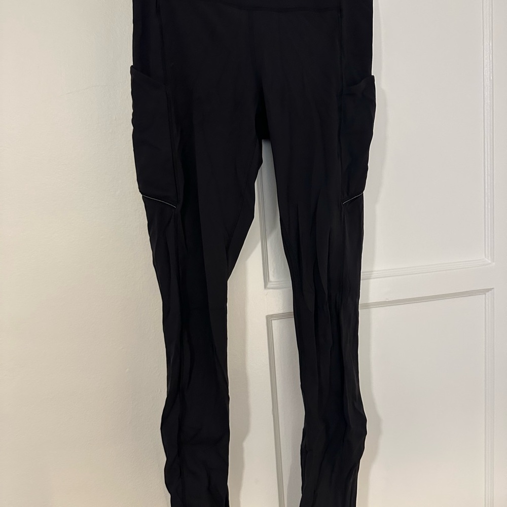lululemon athletica Black Leggings with pockets and zipper back